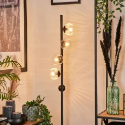 hofstein Lampadaire - Verre 10 cm Remaisnil Clair, 5 lumières