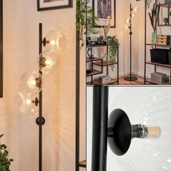 hofstein Lampadaire - Verre 15 cm Remaisnil Clair, 5 lumières