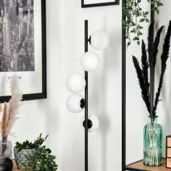 hofstein Lampadaire - Verre 12 cm Remaisnil Blanc, 5 lumières