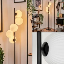 hofstein Lampadaire - Verre 15 cm Remaisnil Blanc, 5 lumières