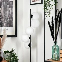 hofstein Lampadaire - Verre 15 cm Remaisnil Blanc, 5 lumières