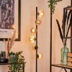 Lampes À Boules-hofstein Lampadaire - Verre 10 cm Remaisnil Ambre, 6 lumières