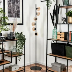 Lampes À Boules-hofstein Lampadaire - Verre 10 cm Remaisnil Ambre, 6 lumières