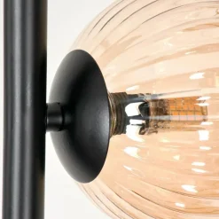 hofstein Lampadaire - Verre 12 cm Remaisnil Ambre, 6 lumières