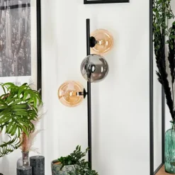 hofstein Lampadaire - Verre 15 cm Remaisnil Ambre, Fumé, 3 lumières