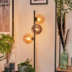 hofstein Lampadaire - Verre 15 cm Remaisnil Ambre, Fumé, 3 lumières