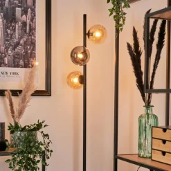 hofstein Lampadaire - Verre 12 cm Remaisnil Ambre, Fumé, 3 lumières