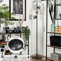 hofstein Lampadaire - Verre 12 cm Remaisnil Ambre, Clair, Fumé, 3 lumières