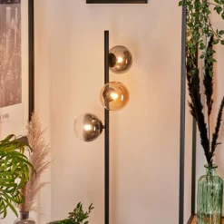 hofstein Lampadaire - Verre 12 cm Remaisnil Ambre, Clair, Fumé, 3 lumières