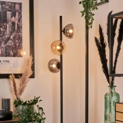 hofstein Lampadaire - Verre 12 cm Remaisnil Ambre, Clair, Fumé, 3 lumières