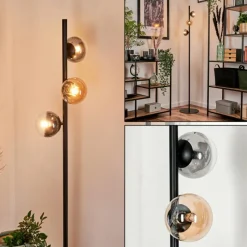 hofstein Lampadaire - Verre 10 cm Remaisnil Ambre, Clair, Fumé, 3 lumières