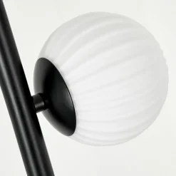 hofstein Lampadaire - Verre 10 cm Remaisnil Blanc, 5 lumières