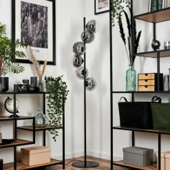 hofstein Lampadaire - Verre 15 cm Remaisnil Clair, Fumé, 6 lumières