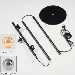 hofstein Lampadaire - Verre 12 cm Remaisnil Ambre, Fumé, 3 lumières