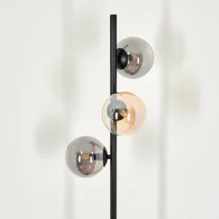 hofstein Lampadaire - Verre 12 cm Remaisnil Ambre, Fumé, 3 lumières