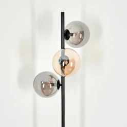 hofstein Lampadaire - Verre 15 cm Remaisnil Ambre, Fumé, 3 lumières