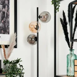 hofstein Lampadaire - Verre 15 cm Remaisnil Ambre, Fumé, 3 lumières