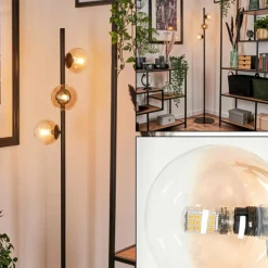 hofstein Lampadaire - Verre 10 cm Remaisnil Ambre, Clair, 3 lumières