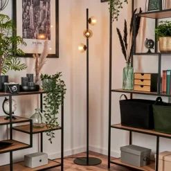 hofstein Lampadaire - Verre 10 cm Remaisnil Ambre, Clair, 3 lumières