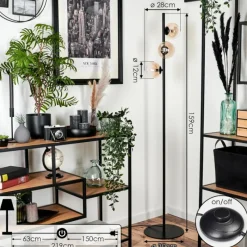 hofstein Lampadaire - Verre 12 cm Remaisnil Ambre, Clair, 3 lumières