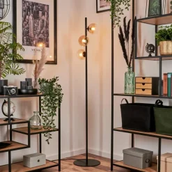 hofstein Lampadaire - Verre 12 cm Remaisnil Ambre, Clair, 3 lumières