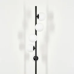 hofstein Lampadaire - Verre 10 cm Remaisnil Blanc, 5 lumières