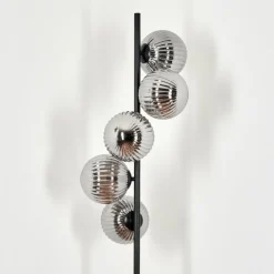 hofstein Lampadaire - Verre 15 cm Remaisnil Fumé, 5 lumières