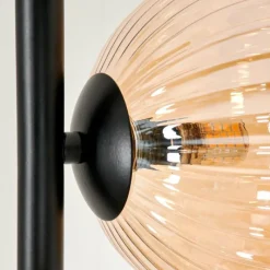 hofstein Lampadaire - Verre 15 cm Remaisnil Ambre, 5 lumières