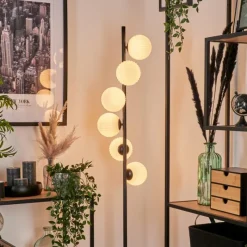 hofstein Lampadaire - Verre 12 cm Remaisnil Blanc, 6 lumières