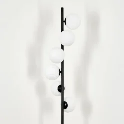 hofstein Lampadaire - Verre 12 cm Remaisnil Blanc, 6 lumières