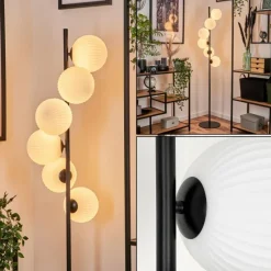 hofstein Lampadaire - Verre 15 cm Remaisnil Blanc, 6 lumières