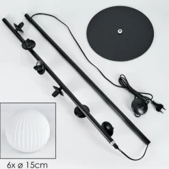 hofstein Lampadaire - Verre 15 cm Remaisnil Blanc, 6 lumières