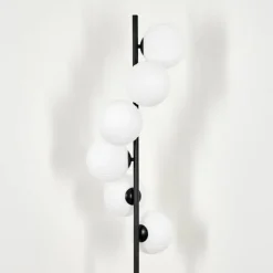 hofstein Lampadaire - Verre 15 cm Remaisnil Blanc, 6 lumières