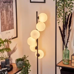 hofstein Lampadaire - Verre 15 cm Remaisnil Blanc, 6 lumières