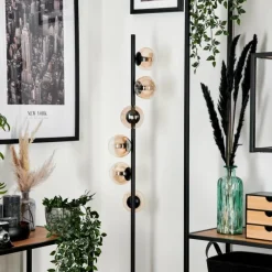 hofstein Lampadaire - Verre 10 cm Remaisnil Ambre, Clair, 6 lumières