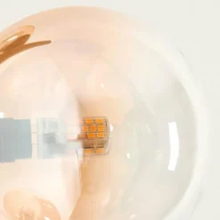 hofstein Lampadaire - Verre 12 cm Remaisnil Ambre, Clair, 6 lumières