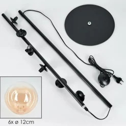 hofstein Lampadaire - Verre 12 cm Remaisnil Ambre, Clair, 6 lumières