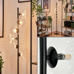 hofstein Lampadaire - Verre 15 cm Remaisnil Clair, 6 lumières