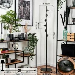 hofstein Lampadaire - Verre 15 cm Remaisnil Clair, 6 lumières