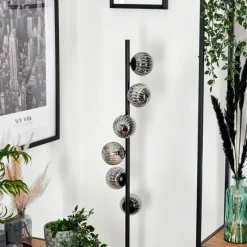 hofstein Lampadaire - Verre 10 cm Remaisnil Fumé, 6 lumières