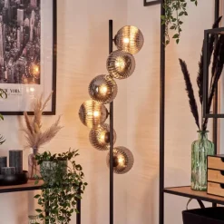 hofstein Lampadaire - Verre 15 cm Remaisnil Fumé, 6 lumières