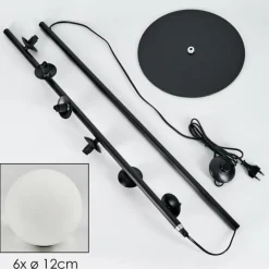 hofstein Lampadaire - Verre 12 cm Remaisnil Blanc, 6 lumières