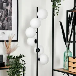 hofstein Lampadaire - Verre 15 cm Remaisnil Blanc, 6 lumières