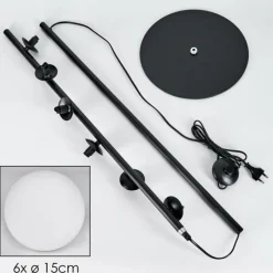 hofstein Lampadaire - Verre 15 cm Remaisnil Blanc, 6 lumières