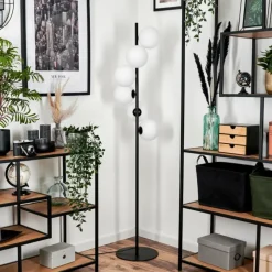 hofstein Lampadaire - Verre 15 cm Remaisnil Blanc, 6 lumières