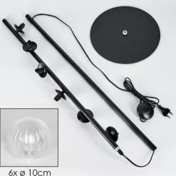 hofstein Lampadaire - Verre 10 cm Remaisnil Clair, 6 lumières