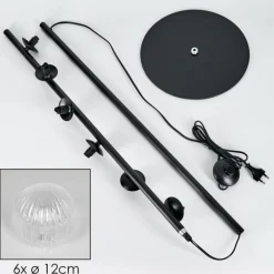 hofstein Lampadaire - Verre 12 cm Remaisnil Clair, 6 lumières