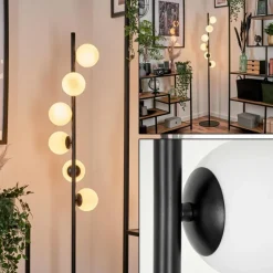 hofstein Lampadaire - Verre 10 cm Remaisnil Blanc, 6 lumières