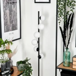 hofstein Lampadaire - Verre 10 cm Remaisnil Blanc, 6 lumières