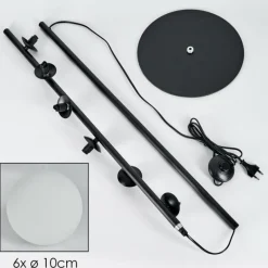 hofstein Lampadaire - Verre 10 cm Remaisnil Blanc, 6 lumières